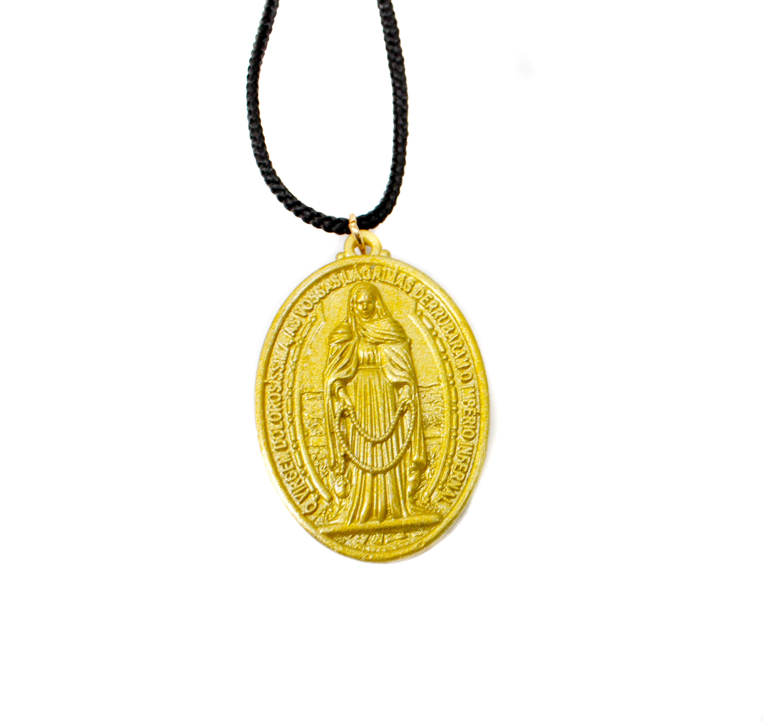 Medalha de Nossa Senhora das Lágrimas de resina 3D Medalha de Nossa Senhora das Lágrimas de resina 3D